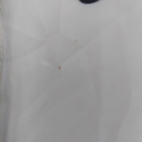 FHQ Womens M Shirt Script Top Ruffle Collar Button Front Poet Sleeves White - Picture 6 of 12